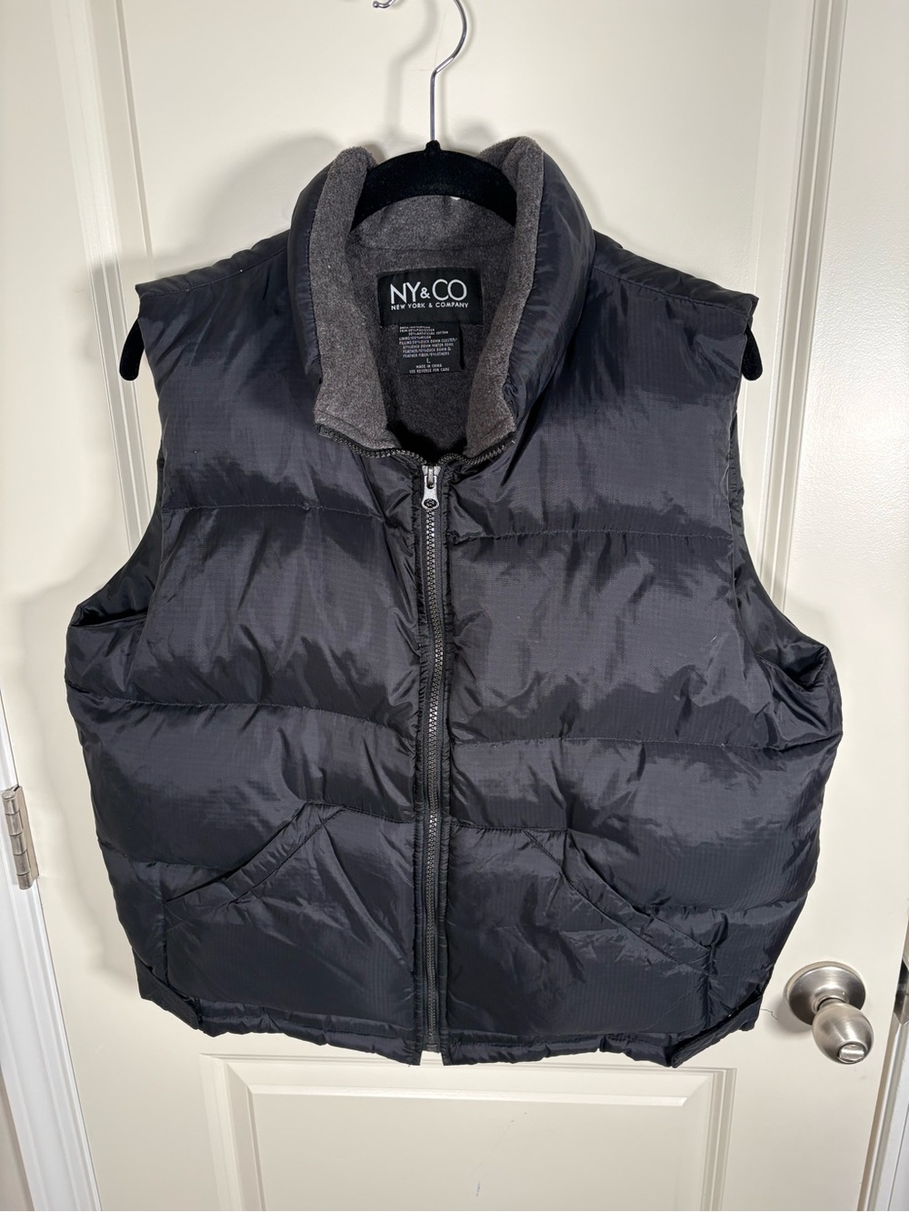 New York & Company Black Quilted Puffer Vest - Women's